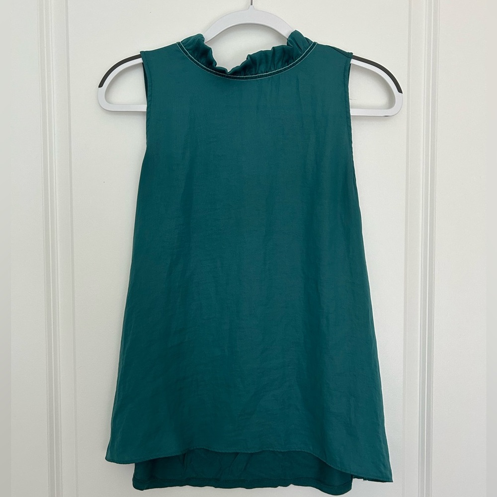 Loft ruffle-neck tank